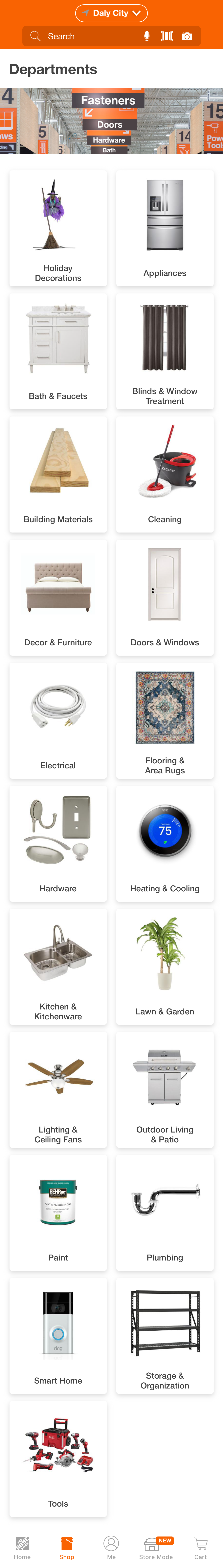 Home Depot’s App Main Navigation 388 of 1234 Main Navigation Examples